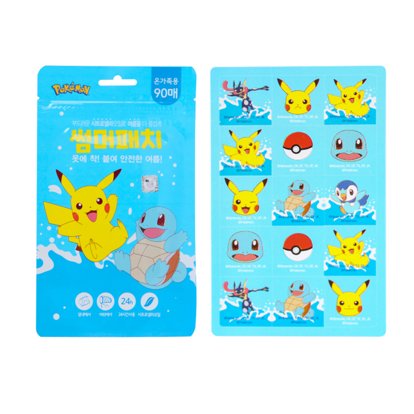 포켓몬 모기 썸머 패치 90매 스티커 유아 어린이 벌레 퇴치 기피제 용품